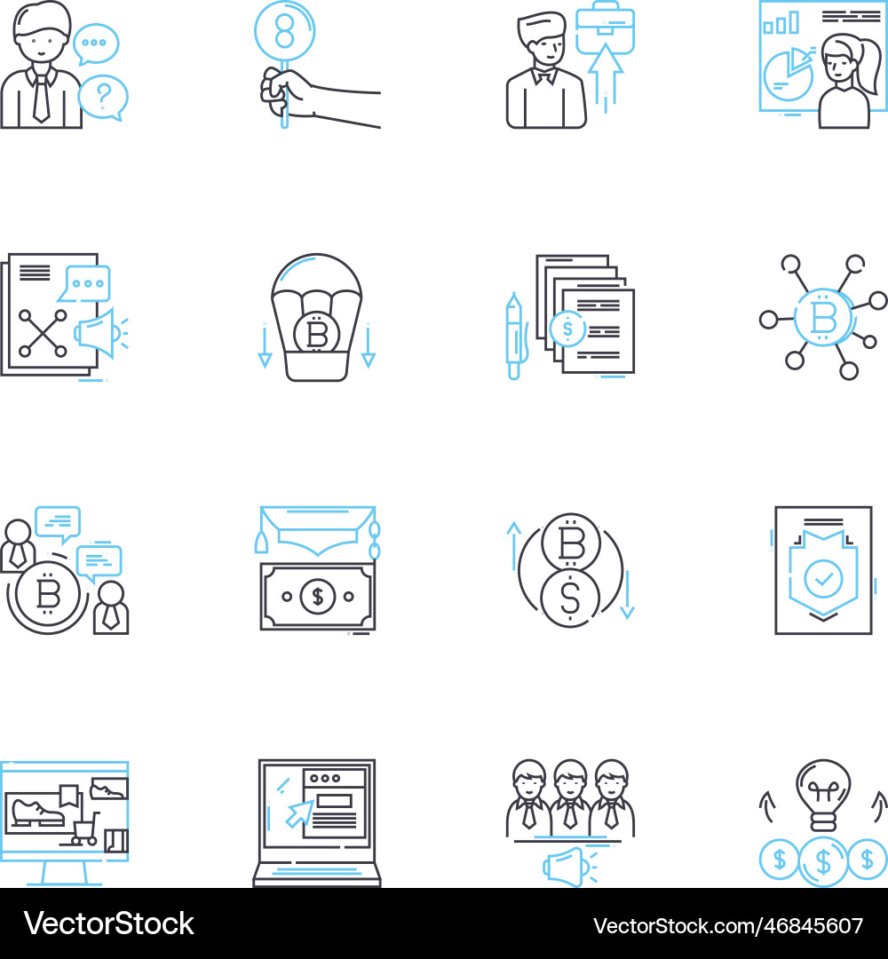 Renewable computing linear icons set Renewable computing linear icons set Vector Image