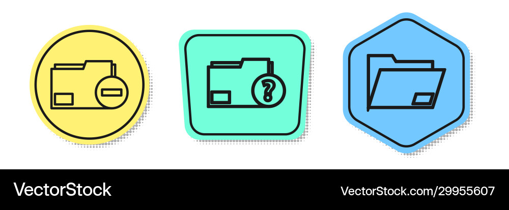 Set line document folder with minus unknown Vector Image