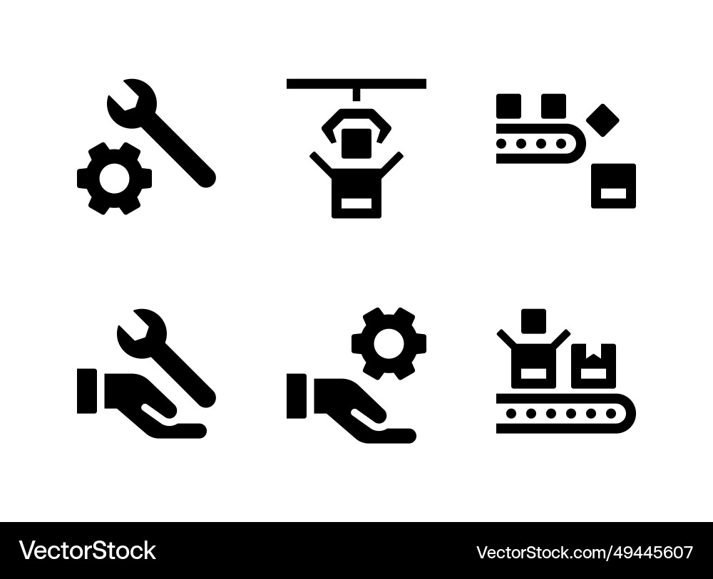 Simple set of factory related solid icons Vector Image