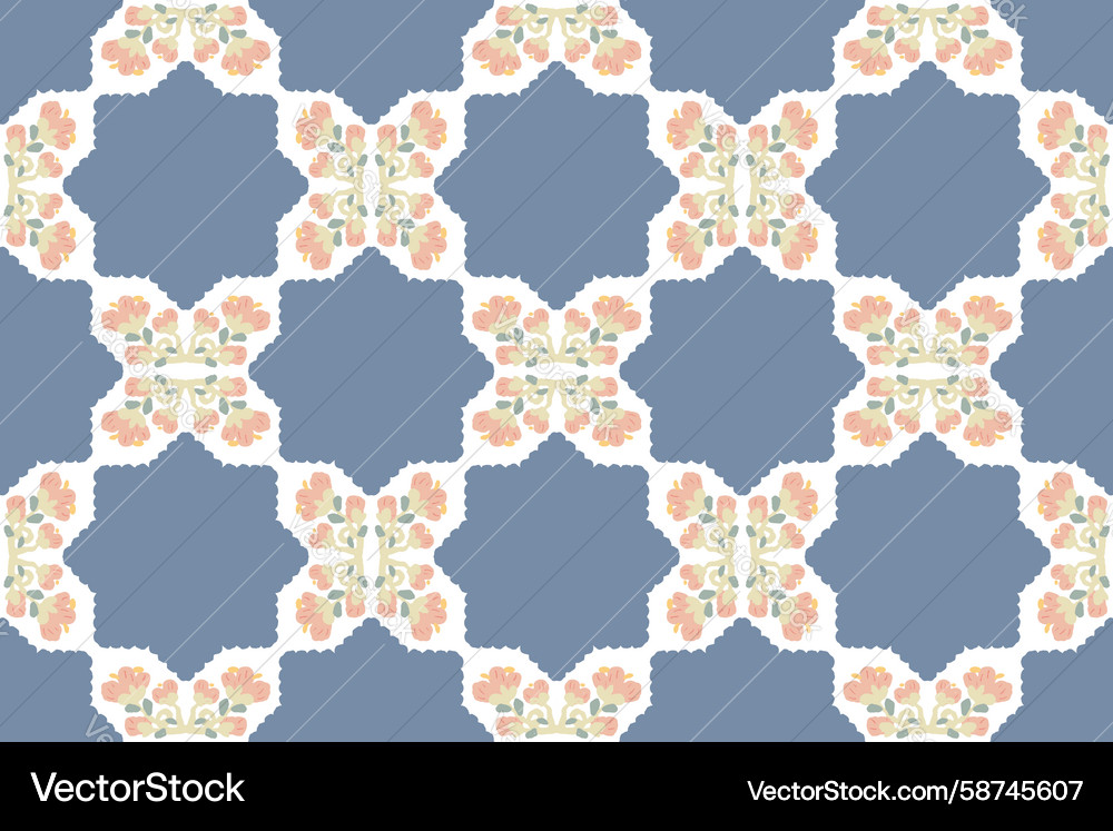 Vintage Block Print Pattern Vector Image