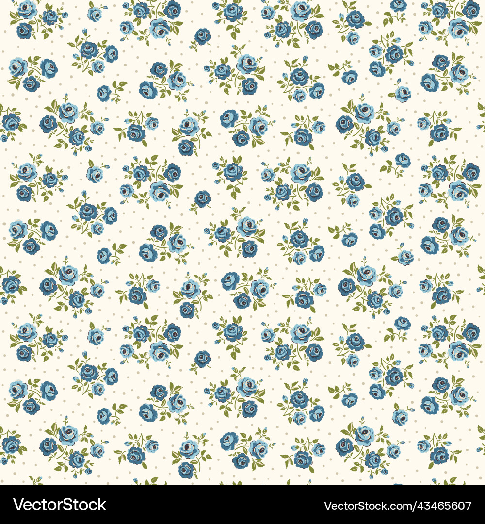 Vintage Blue Rose Pattern vector image