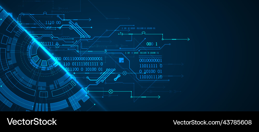 Abstract Technology Circuit Network Vector Image