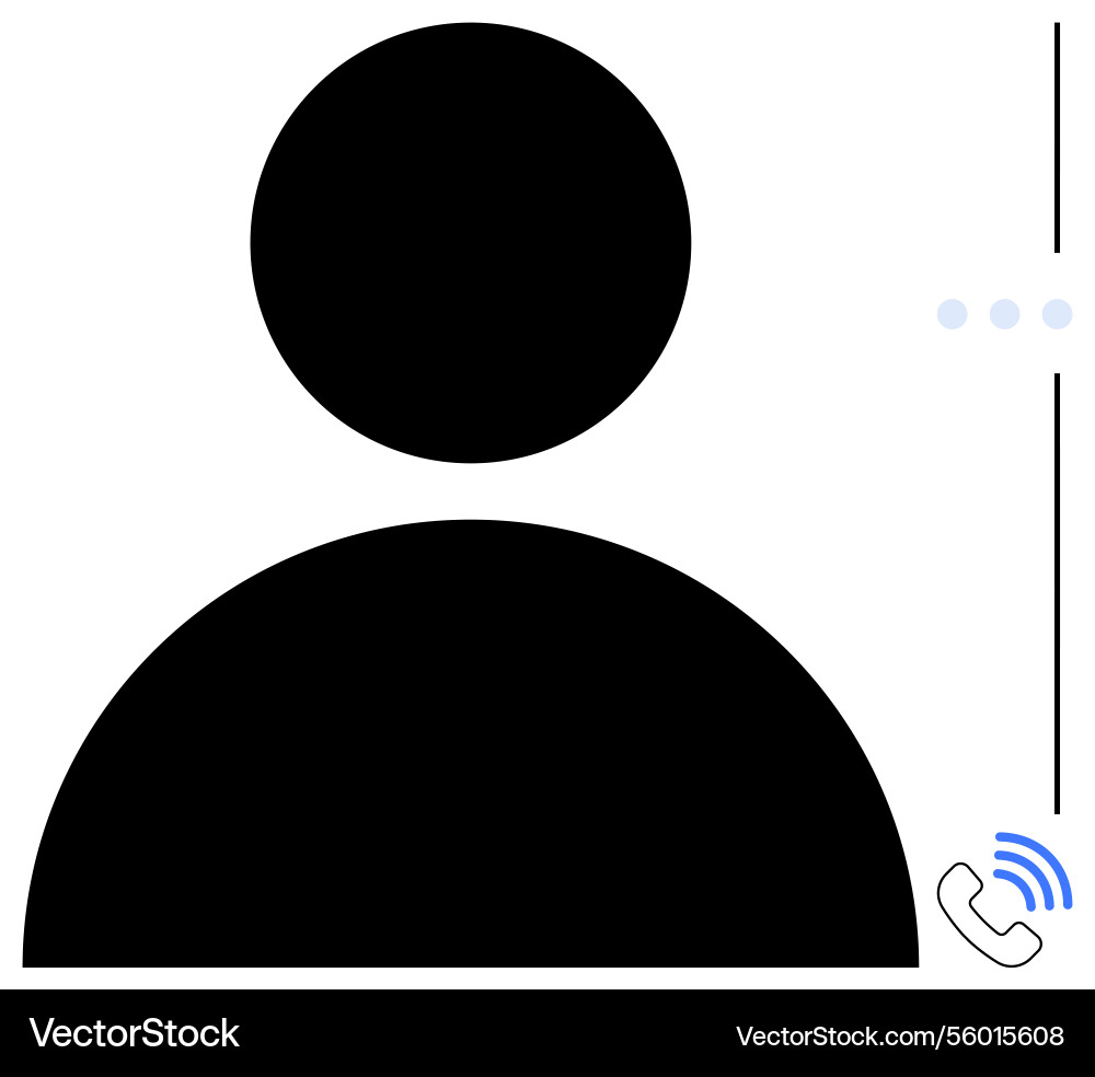 Abstract user profile with call icon Vector Image