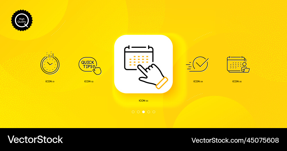 Checkbox quick tips and time minimal line icons Vector Image