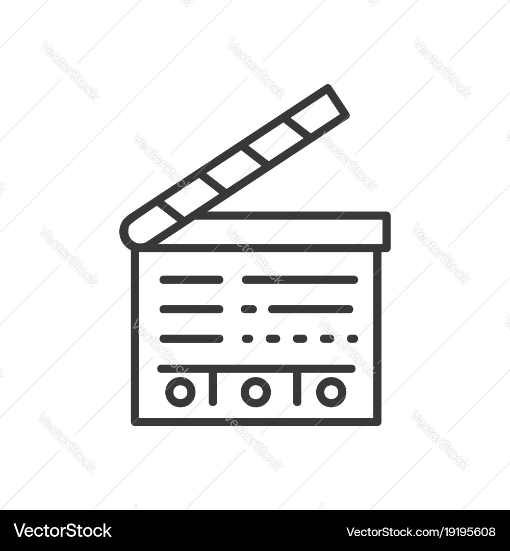 Clapperboard - line design single isolated icon Vector Image