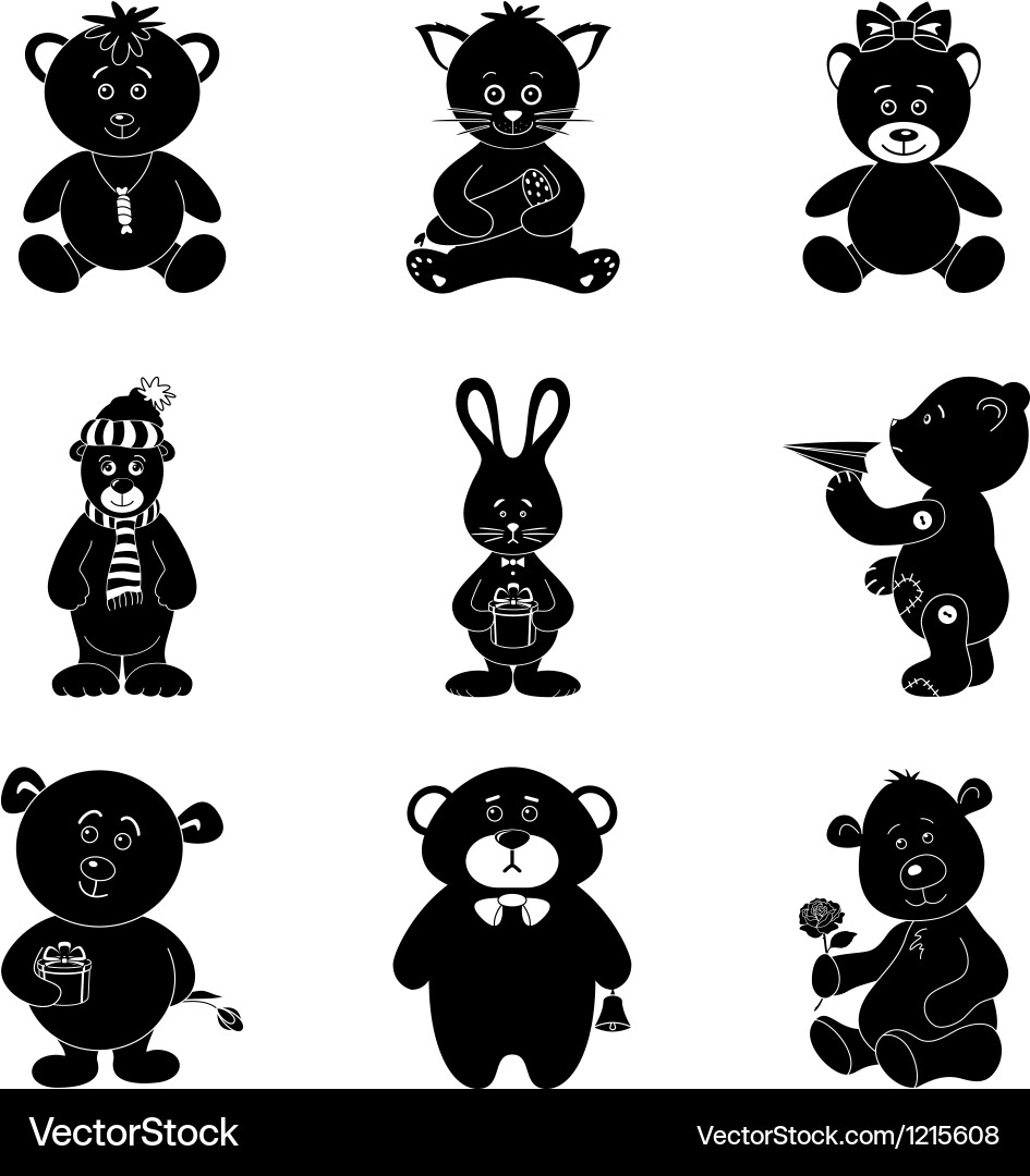 Cute Animal Silhouettes Vector Image