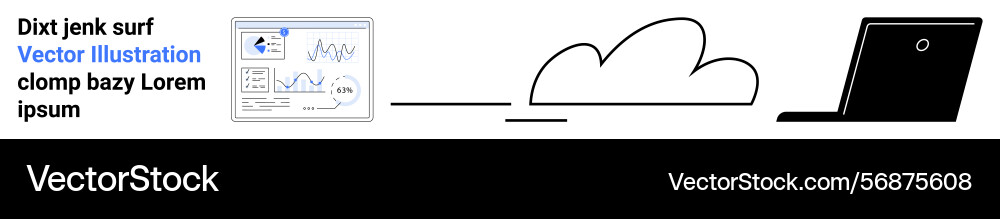 Data transfer via cloud system connecting Vector Image