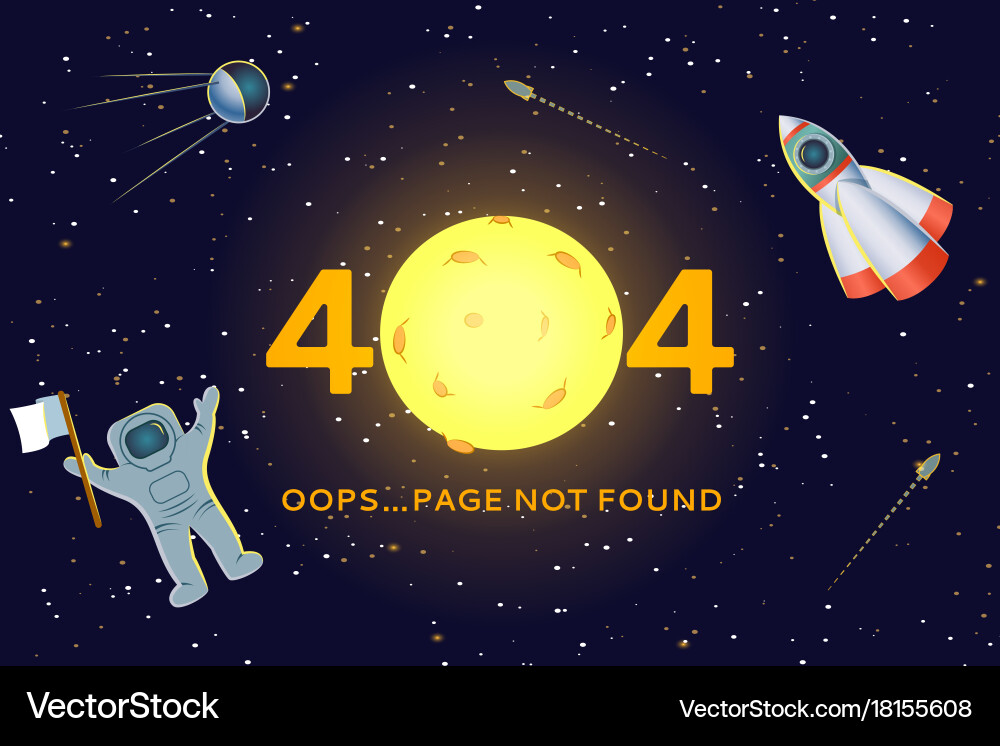 Error 404 page Royalty Free Vector Image - VectorStock