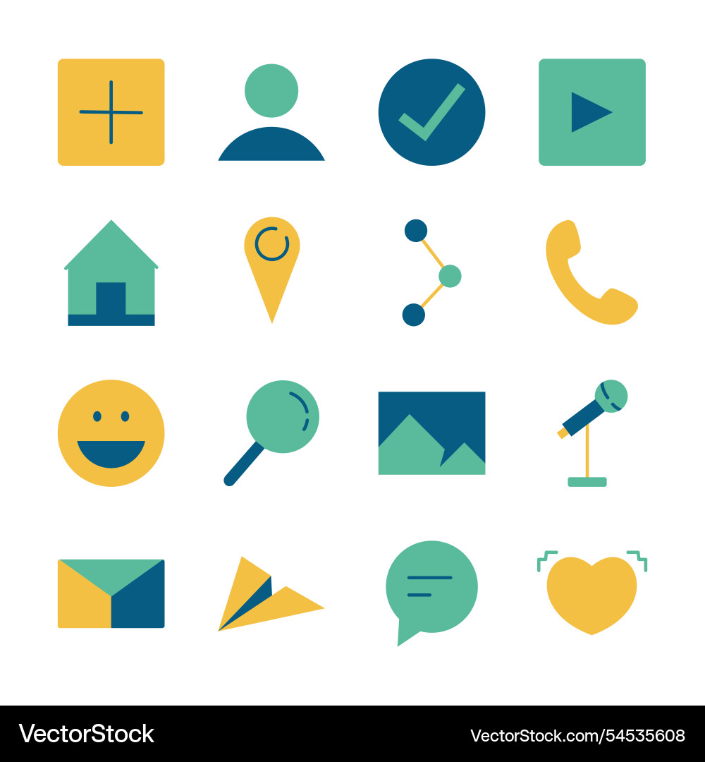 Flat design icon set of communication message Flat design icon set of communication message Vector Image