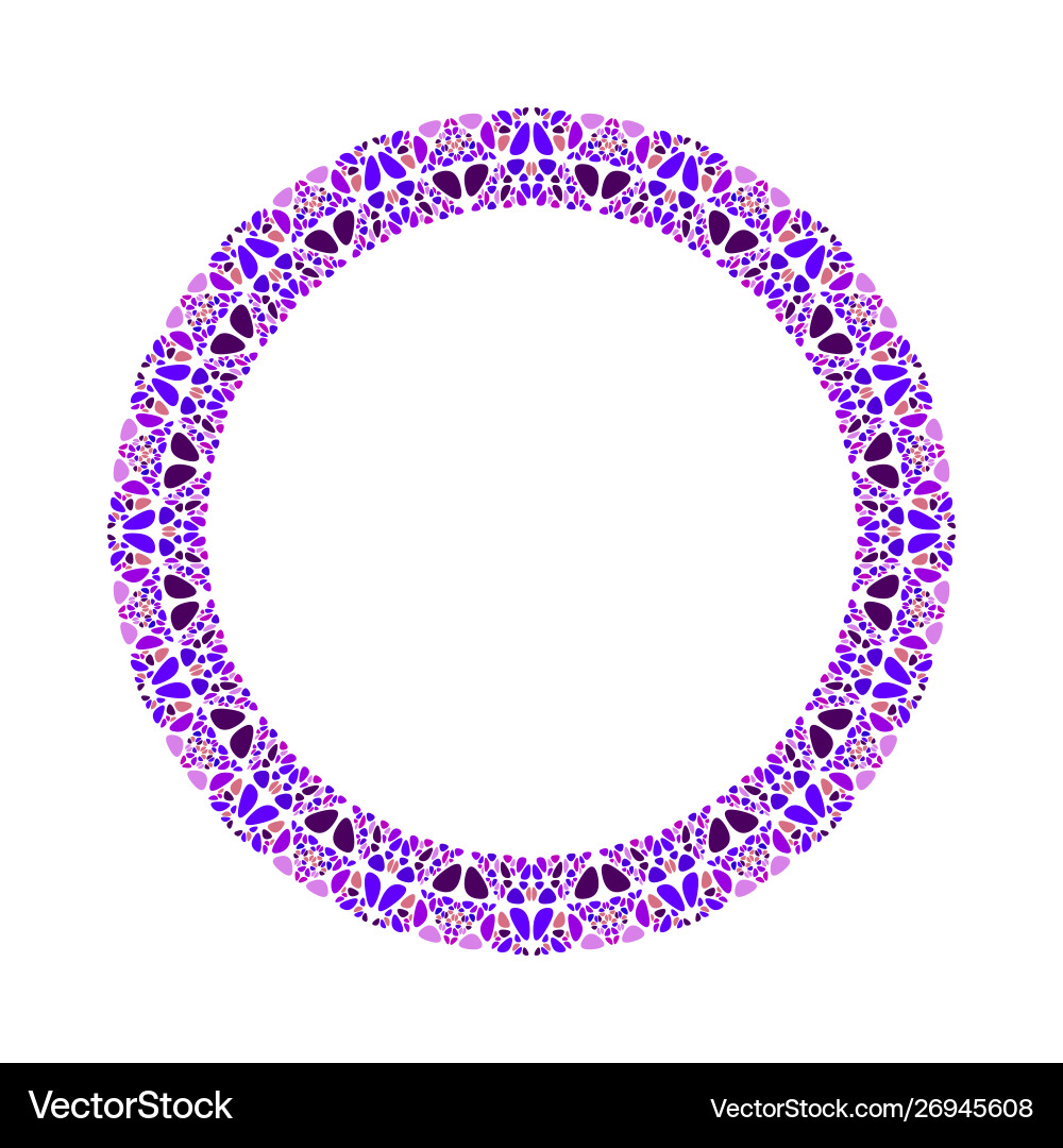 Geometrical abstract mosaic border - round element vector image