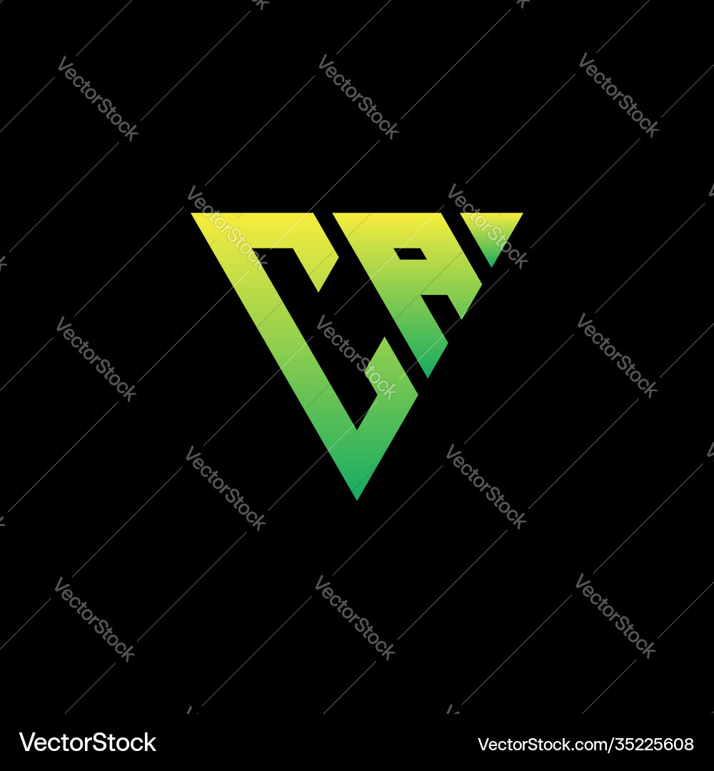 Initial triangle logo monogram with shape Vector Image
