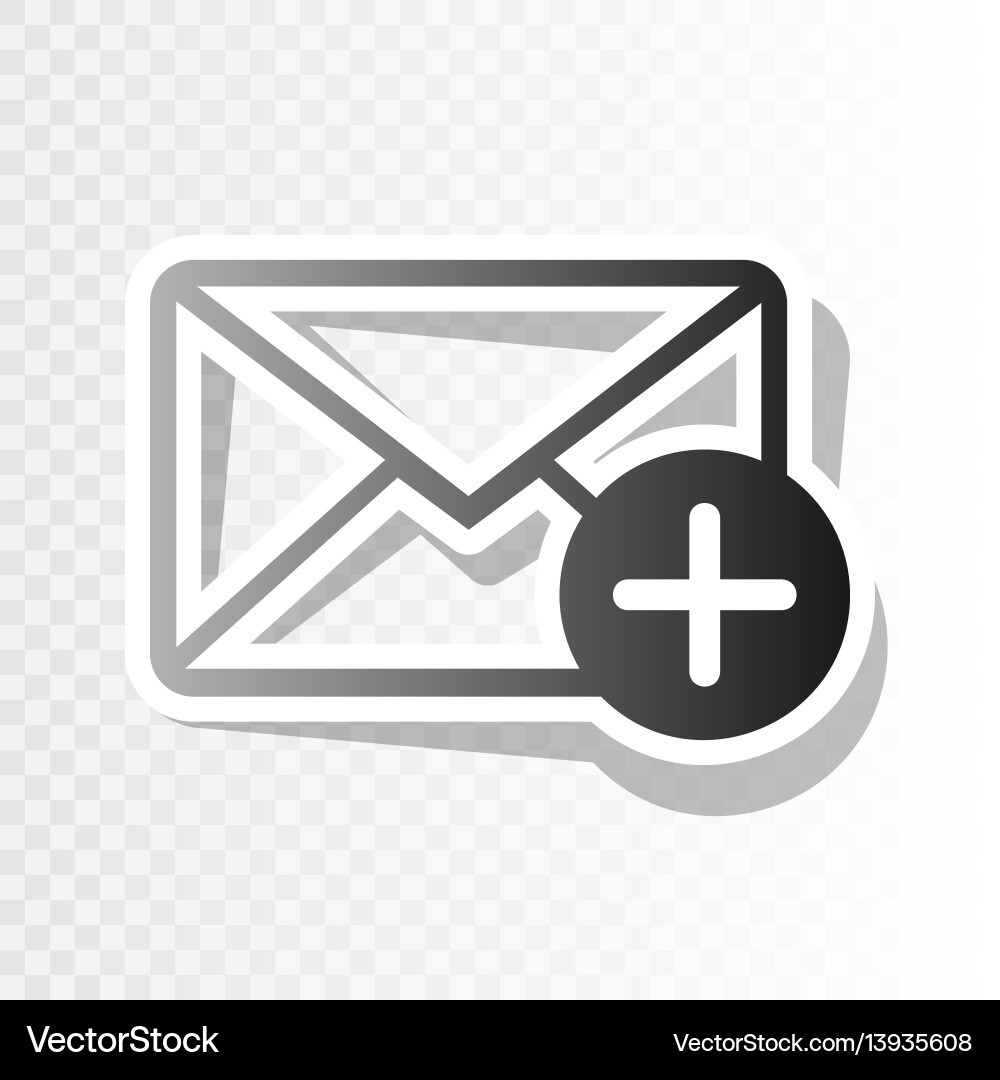 Mail sign with add mark new Vector Image