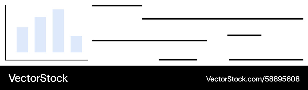 Minimalist bar graph with horizontal text lines Minimalist bar graph with horizontal text lines Vector Image