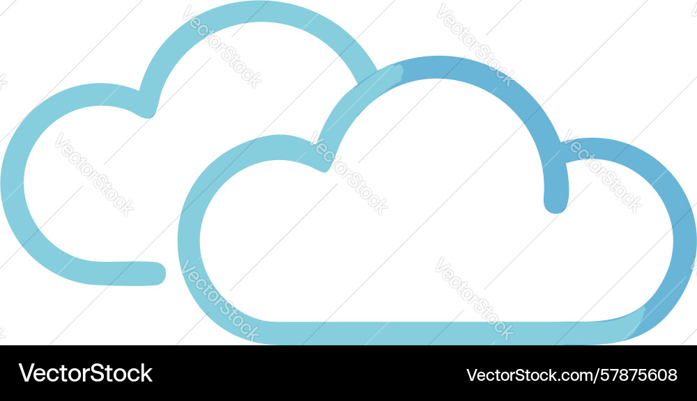 Overlapping clouds digital connection symbol Vector Image