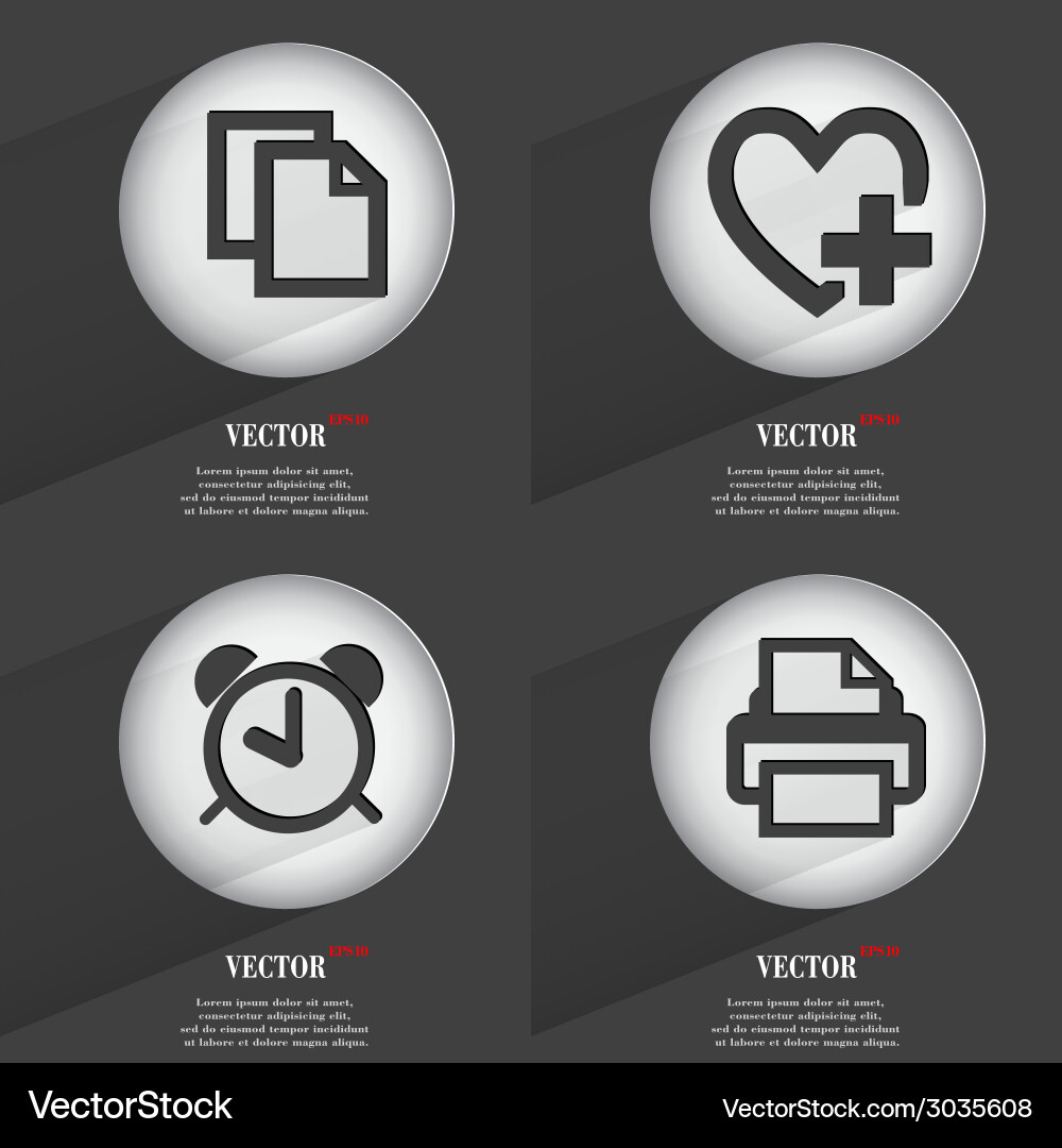 Set of one-color web buttons flat design simple Vector Image
