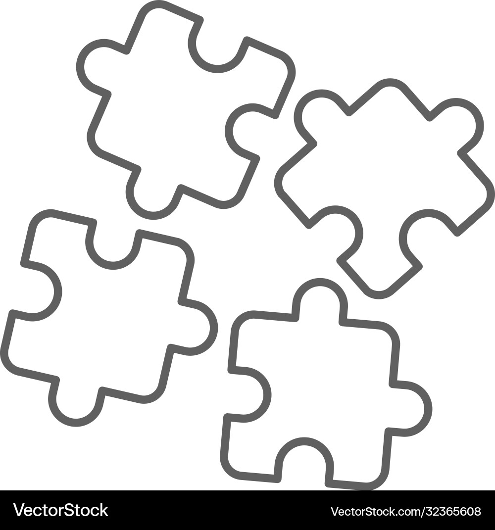Solution game puzzle strategy line icon Vector Image