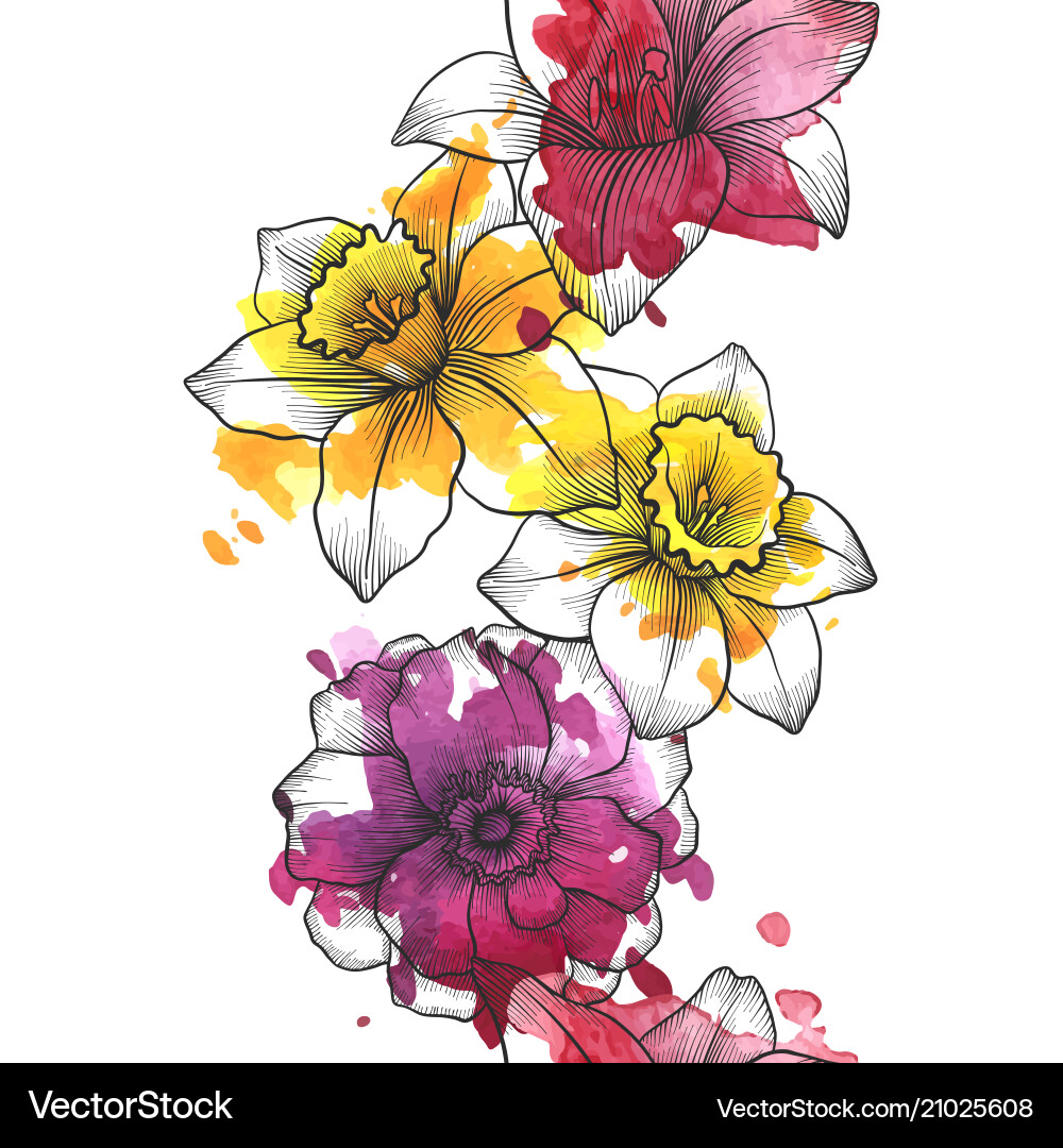 Vintage floral seamless pattern vector image