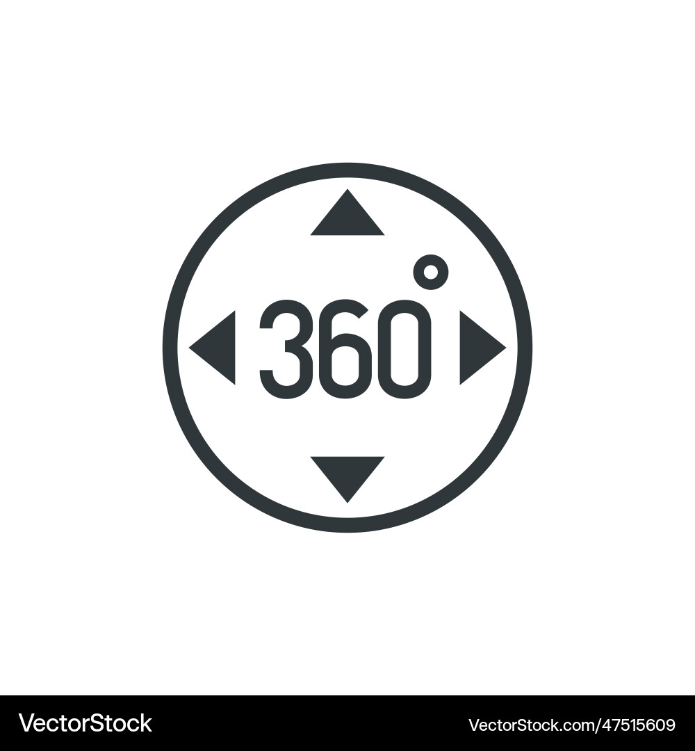 360 degrees view icon line style Vector Image