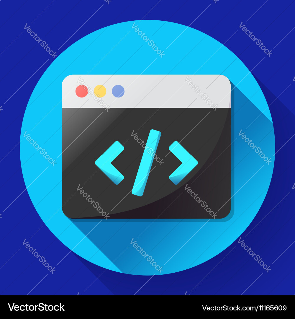 Coding icon flat program app Vector Image