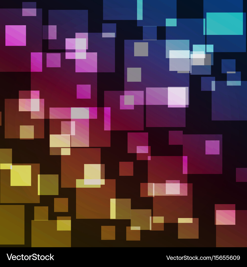 Colorful Bokeh Squares Abstract Background vector image