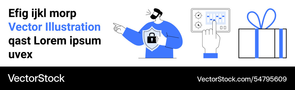 Cybersecurity expert unlocking data with digital Cybersecurity expert unlocking data with digital vector image