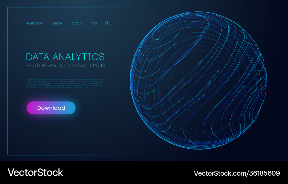 Data Flow Sphere - Abstract Analytics vector image