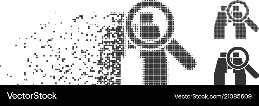 Dissolved pixel halftone binoculars find tools Dissolved pixel halftone binoculars find tools Vector Image