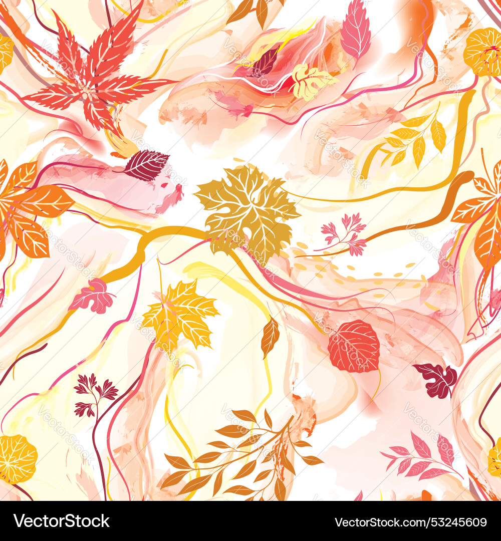 Fall wavy lines seamless pattern autumn organic Vector Image