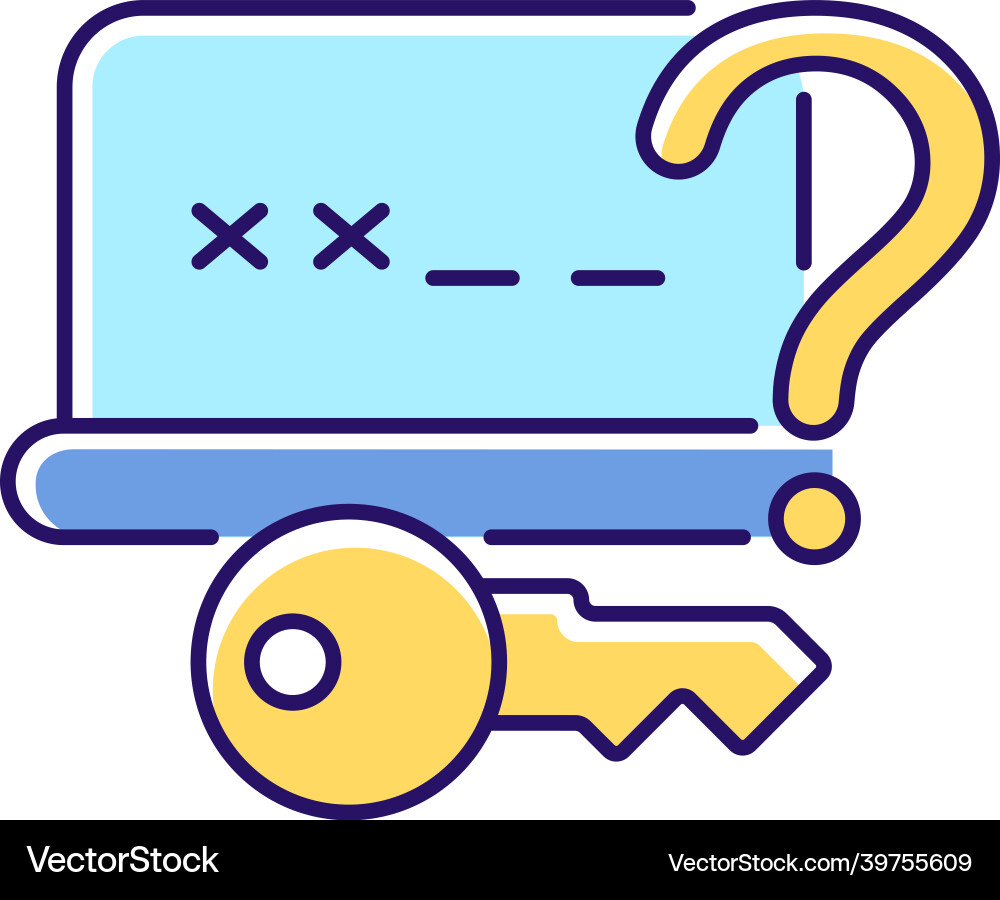 Forgetting password rgb color icon Forgetting password rgb color icon Vector Image