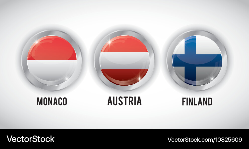 Isolated flags buttons of europe design Vector Image