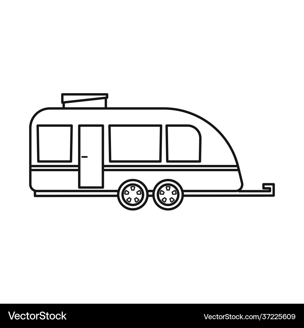 Isolated object trailer and camper symbol web Vector Image