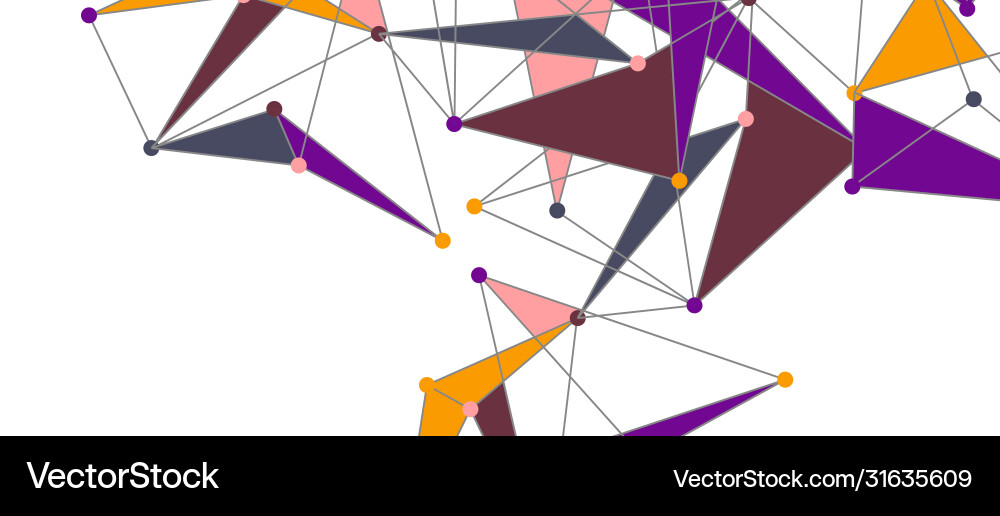Line points connections triangular technology Vector Image
