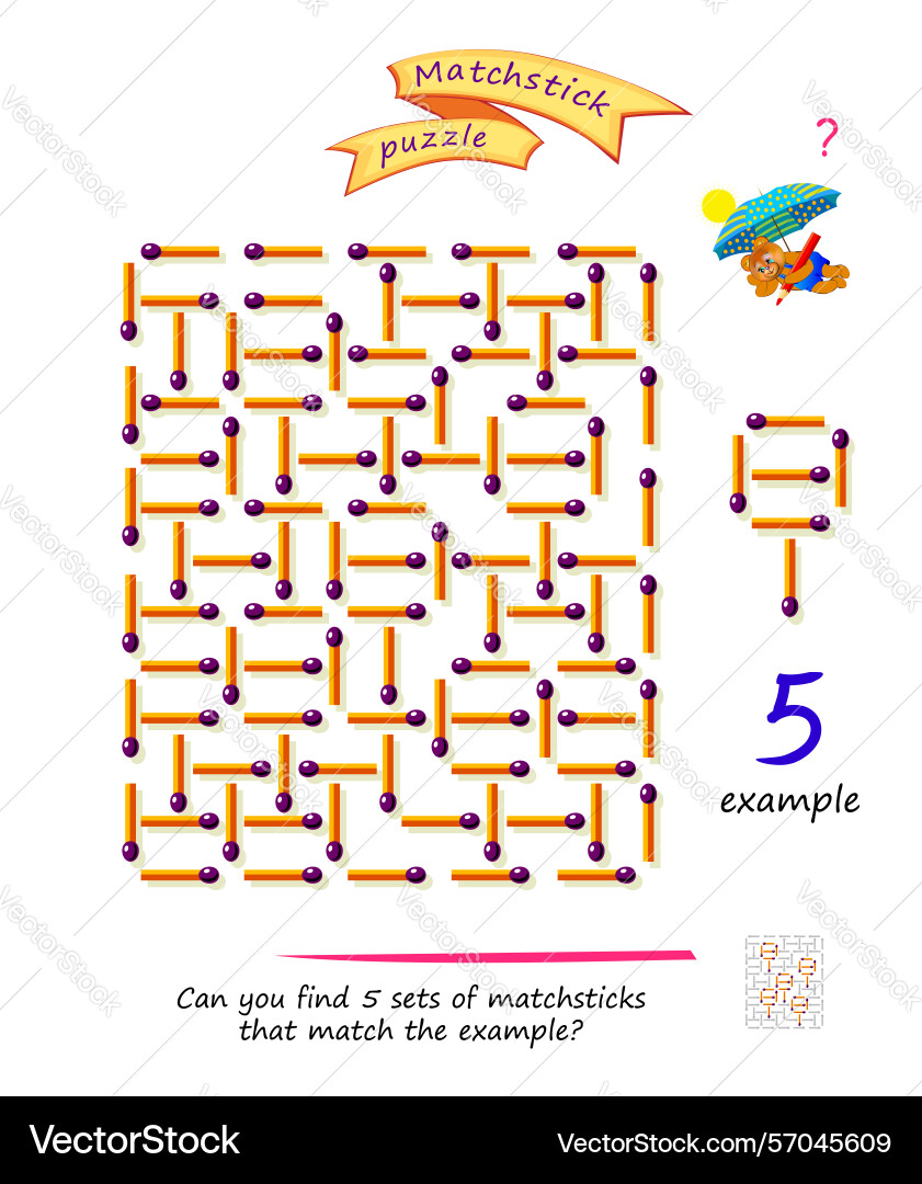 Logic puzzle game with matches for smartest can Logic puzzle game with matches for smartest can vector image