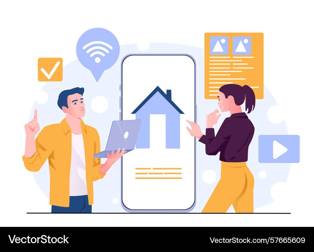 Smart home app user interface concept Smart home app user interface concept vector image