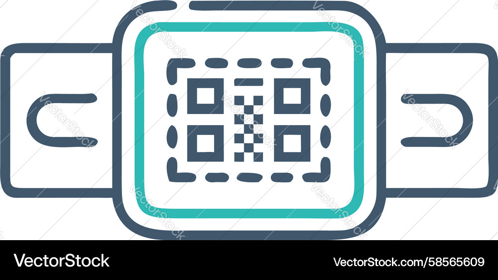 Smartwatch QR Code Display Icon Vector Image