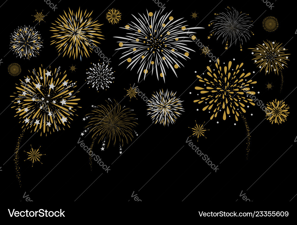 Sparkling Fireworks Display vector image
