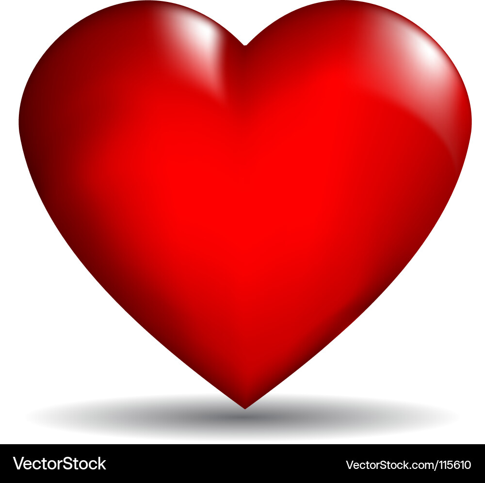 3d heart Royalty Free Vector Image - VectorStock