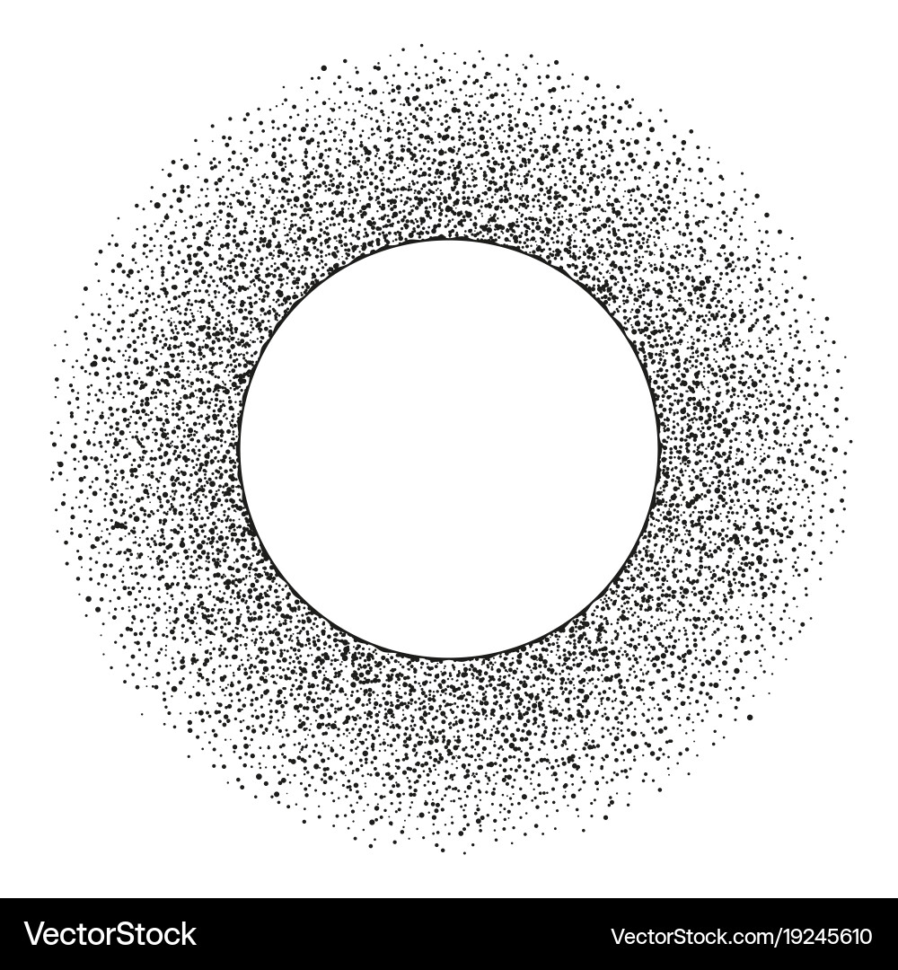 Abstract stipple dots round frame with copy space Vector Image