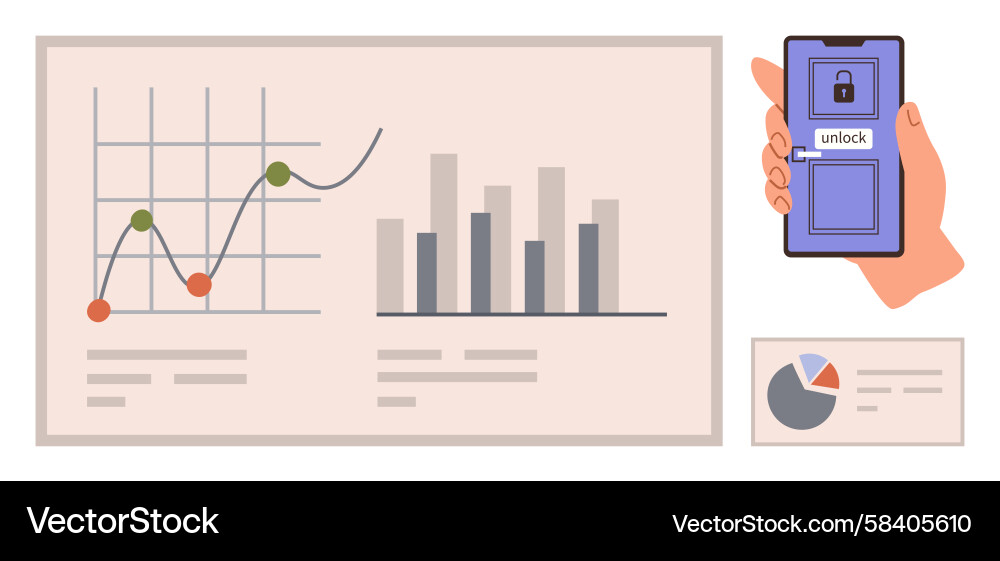 Data Security & Analytics Concept Vector Image