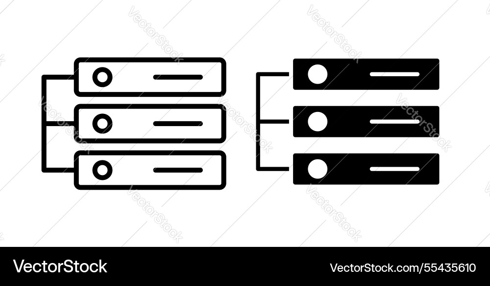 Database icons thin line designs vector image