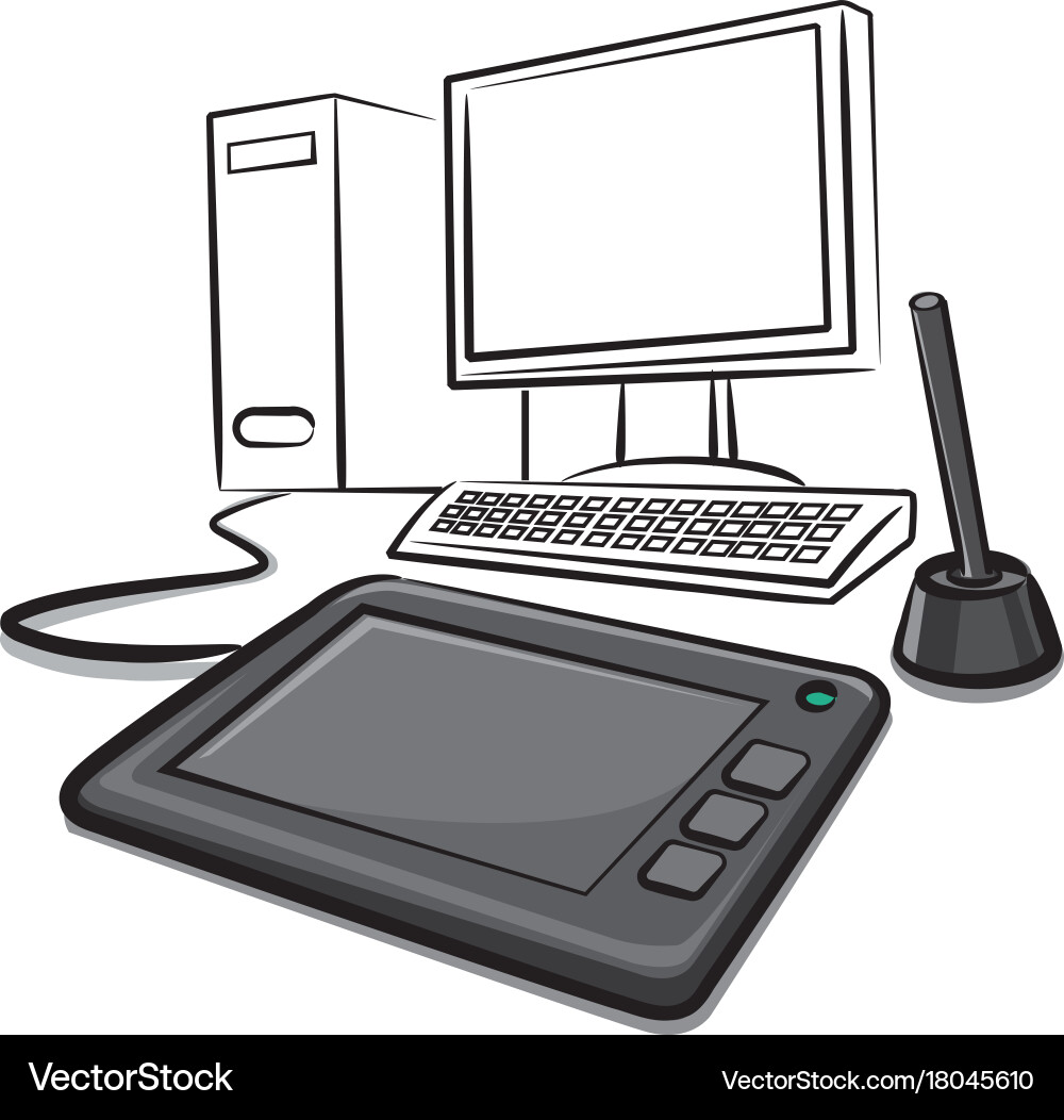 Digital Graphics Tablet Setup vector image