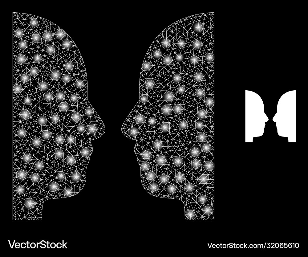 Dual face - bright web net with light spots Vector Image