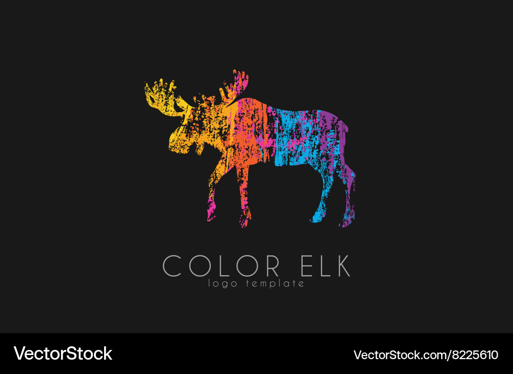 Elk logo color design creative Royalty Free Vector Image