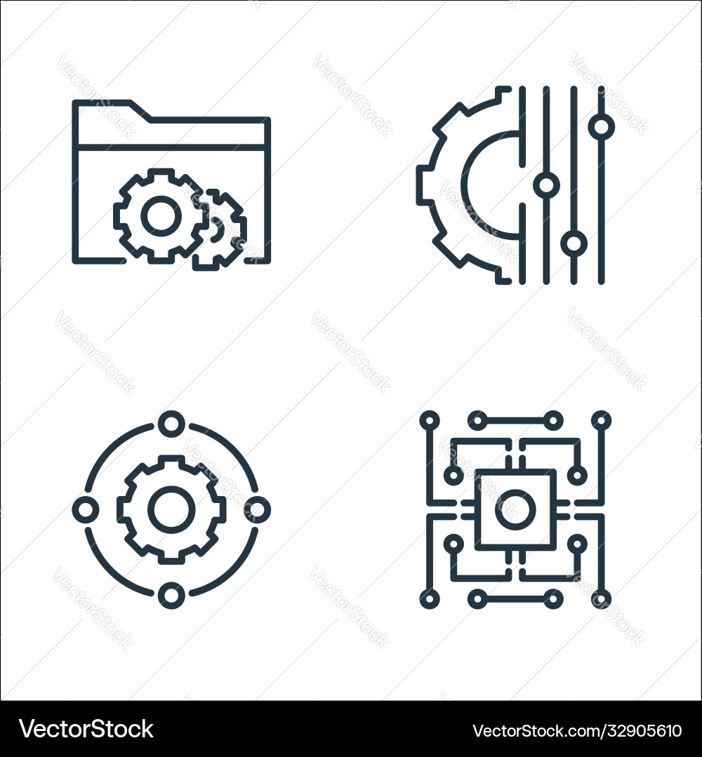 Engineering line icons linear set quality Engineering line icons linear set quality Vector Image