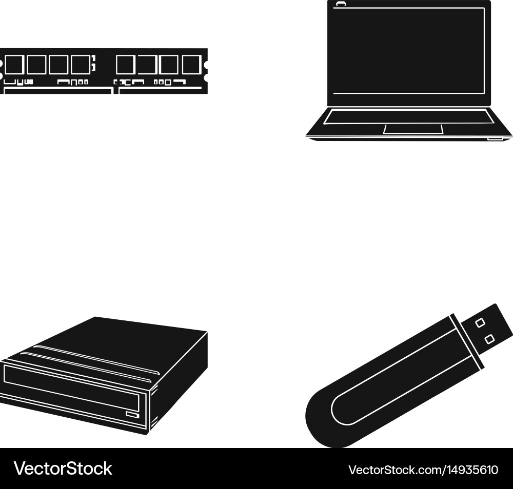 Flash drive laptop memory cardpersonal computer Vector Image
