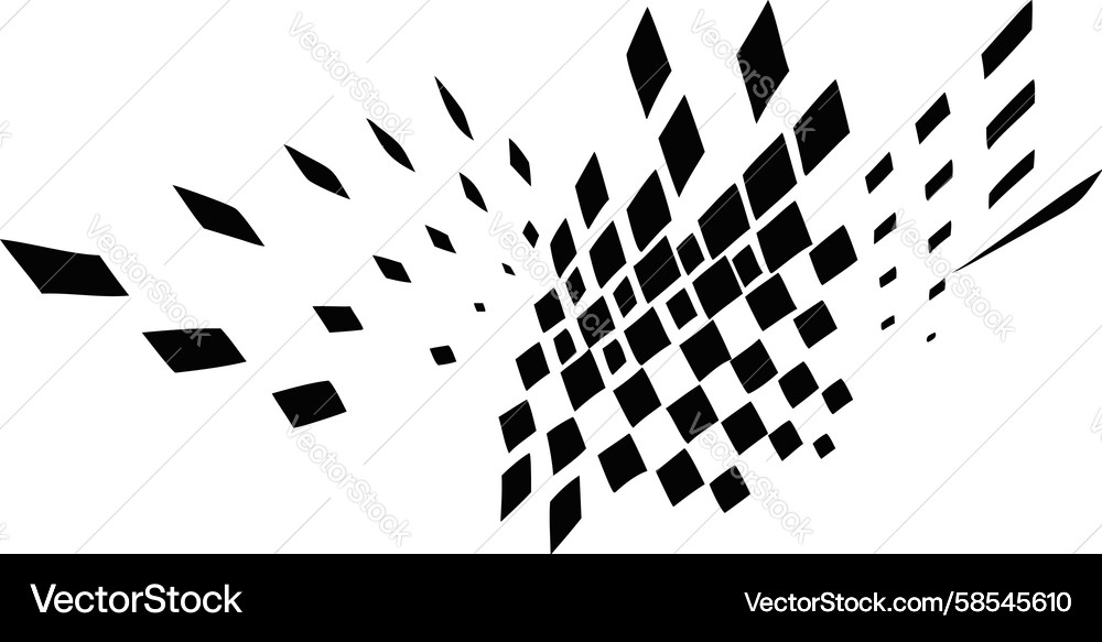 Fragmented Checkerboard Abstraction Vector Image