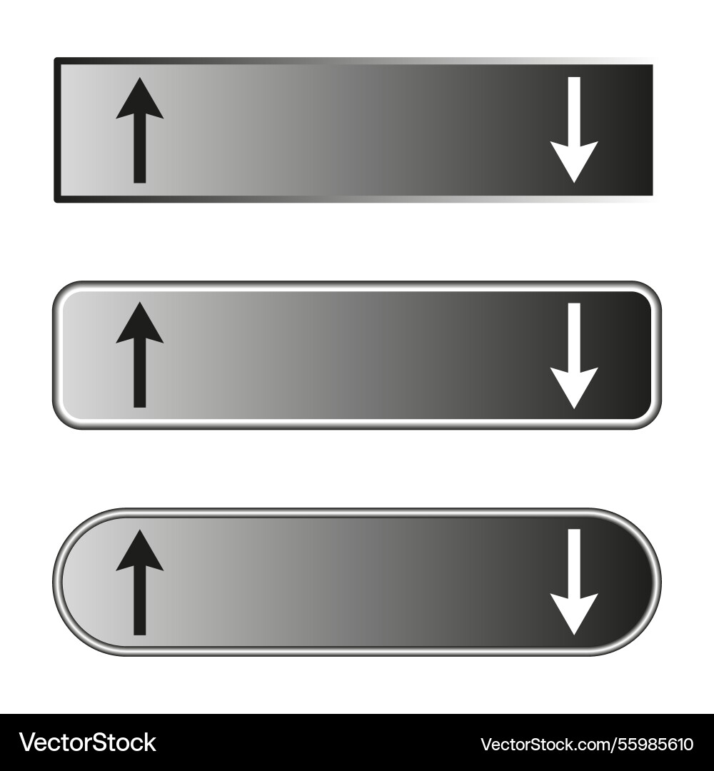 Gradient arrows icons up and down indicators Gradient arrows icons up and down indicators vector image