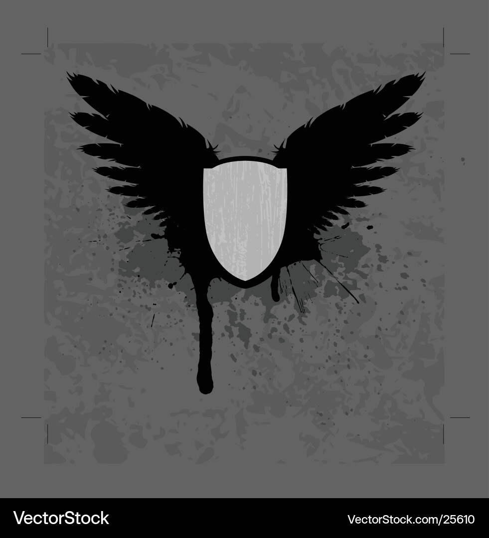 Grunge Shield Element Vector Image