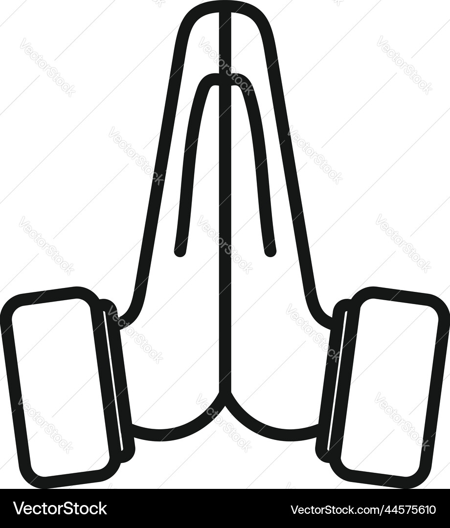 Hand icon outline finger hold Vector Image