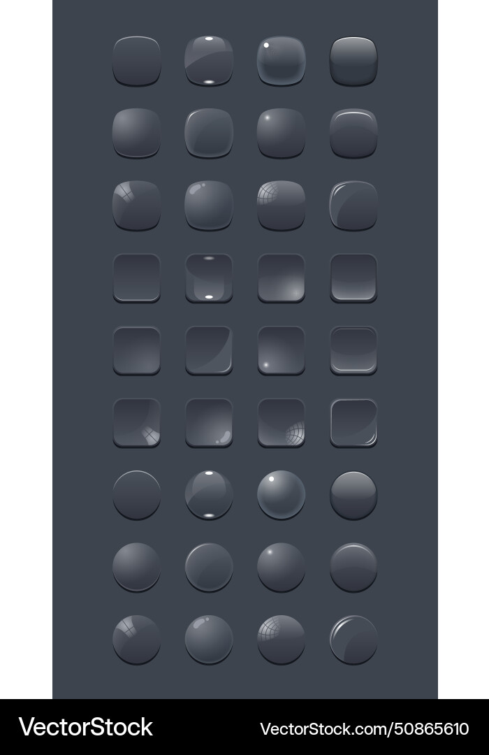 Realistic buttons for the interface Realistic buttons for the interface Vector Image